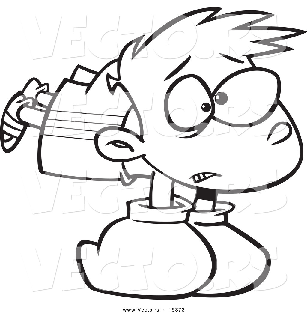 R of a cartoon boy wearing heavy boxing gloves