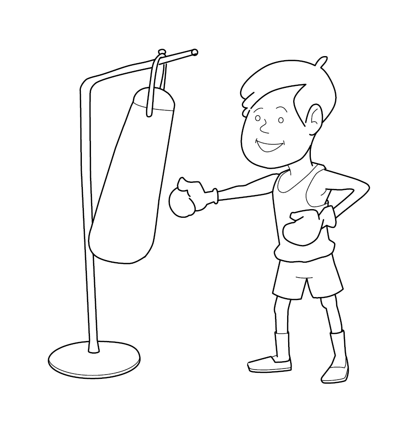 Boxing colouring image free colouring book for children â monkey pen store