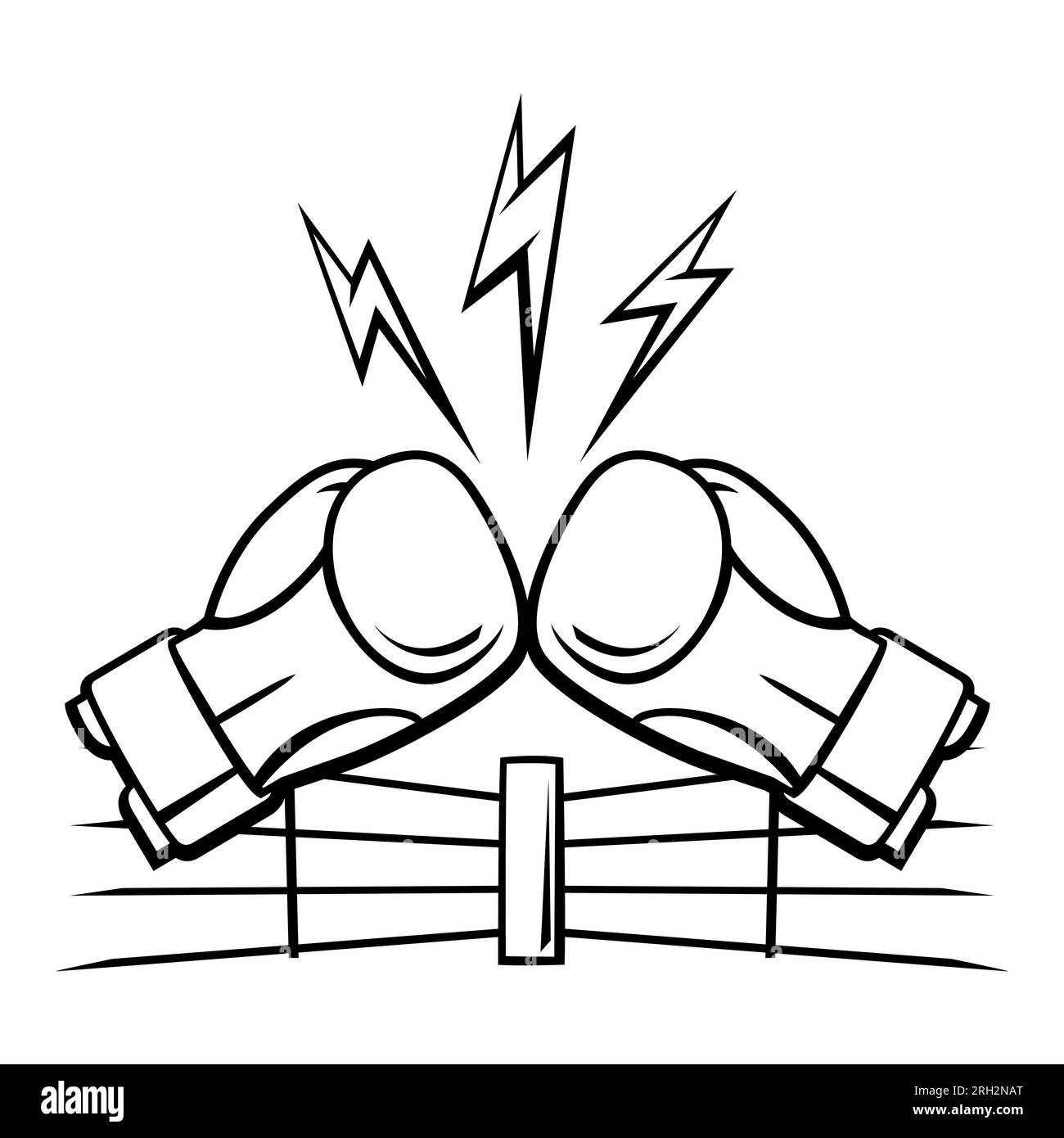 Cartoon boxing glove black and white stock photos images