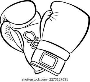 Boxing gloves line art royalty