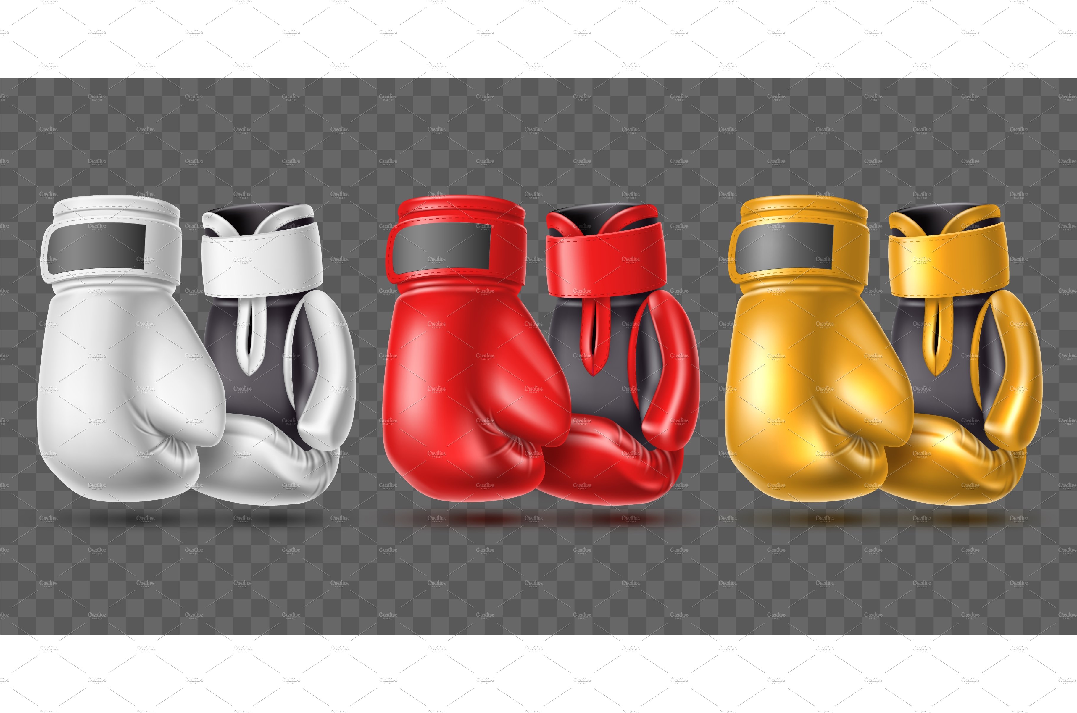 Color boxing gloves realistic â