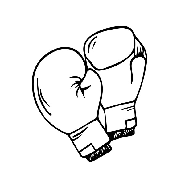 Boxing gloves doodle royalty