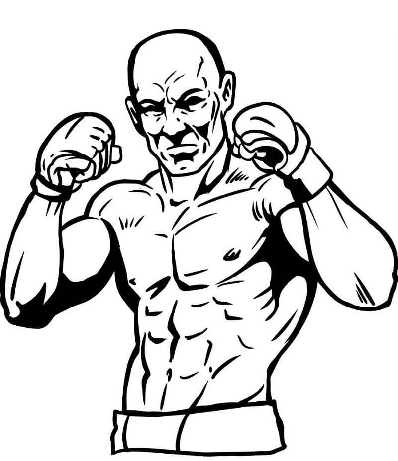 Portrait of boxer coloring page