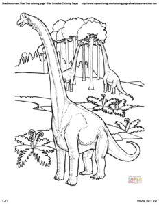 Brachiosauruses near tree coloring page free printable coloring pages keep toddlers busy