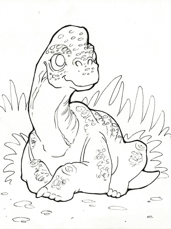 Dinosaur coloring page brachiosaurus printable unique hand drawn designs