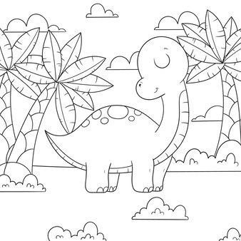 Page brachiosaurus coloring page vectors illustrations for free download