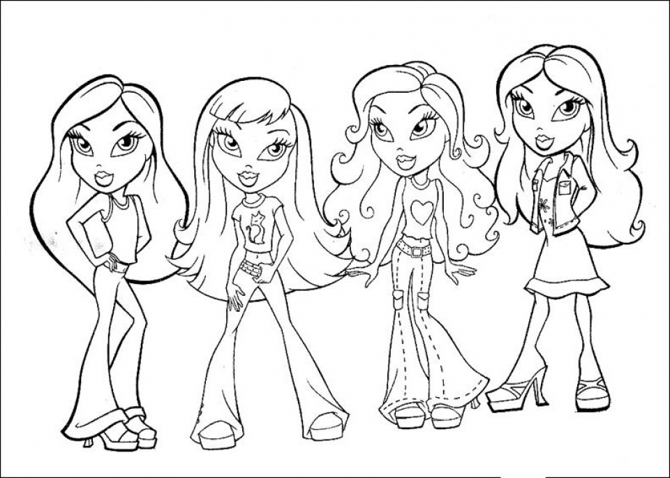Free printable bratz coloring pages