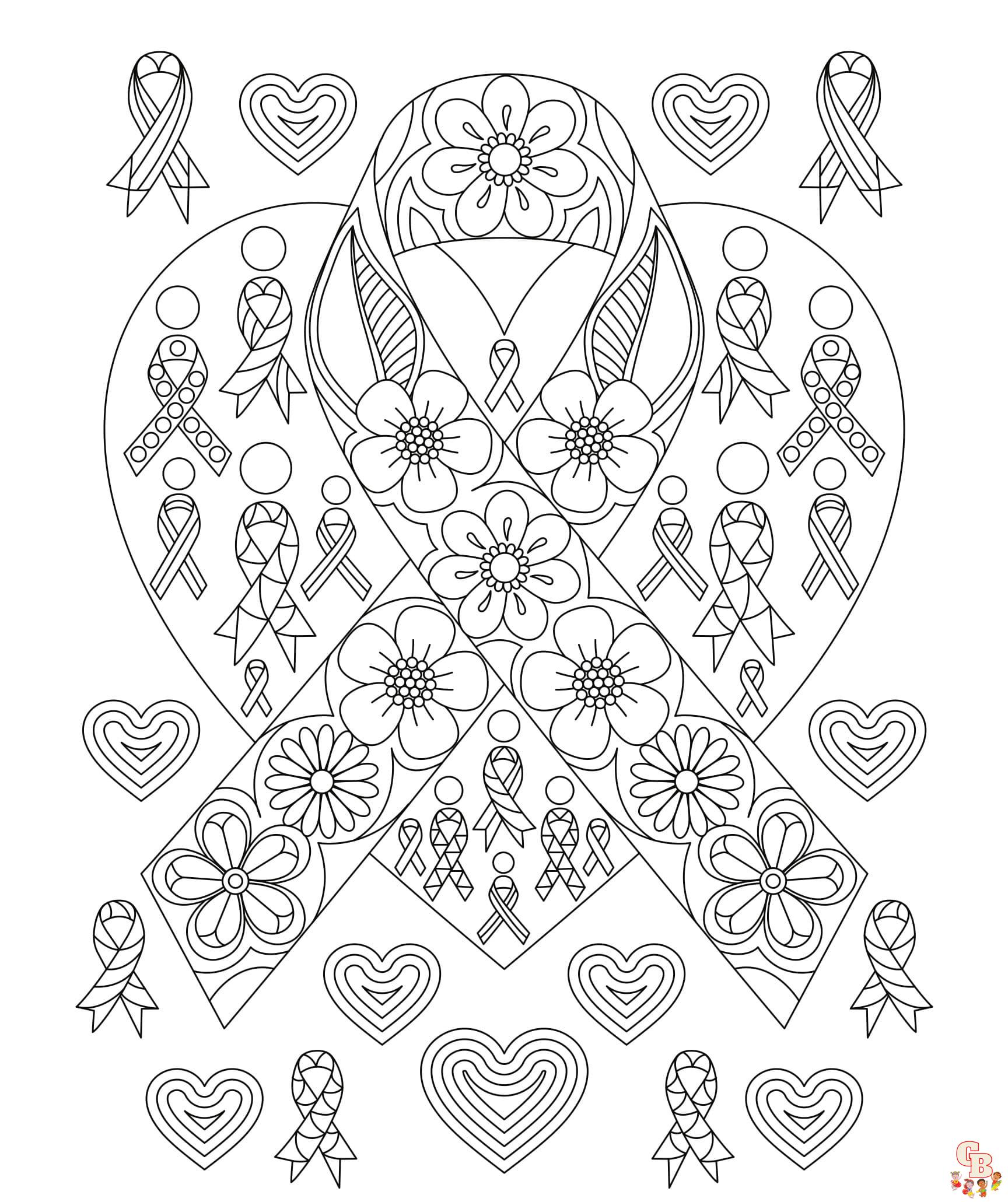 Printable breast cancer awareness coloring pages free