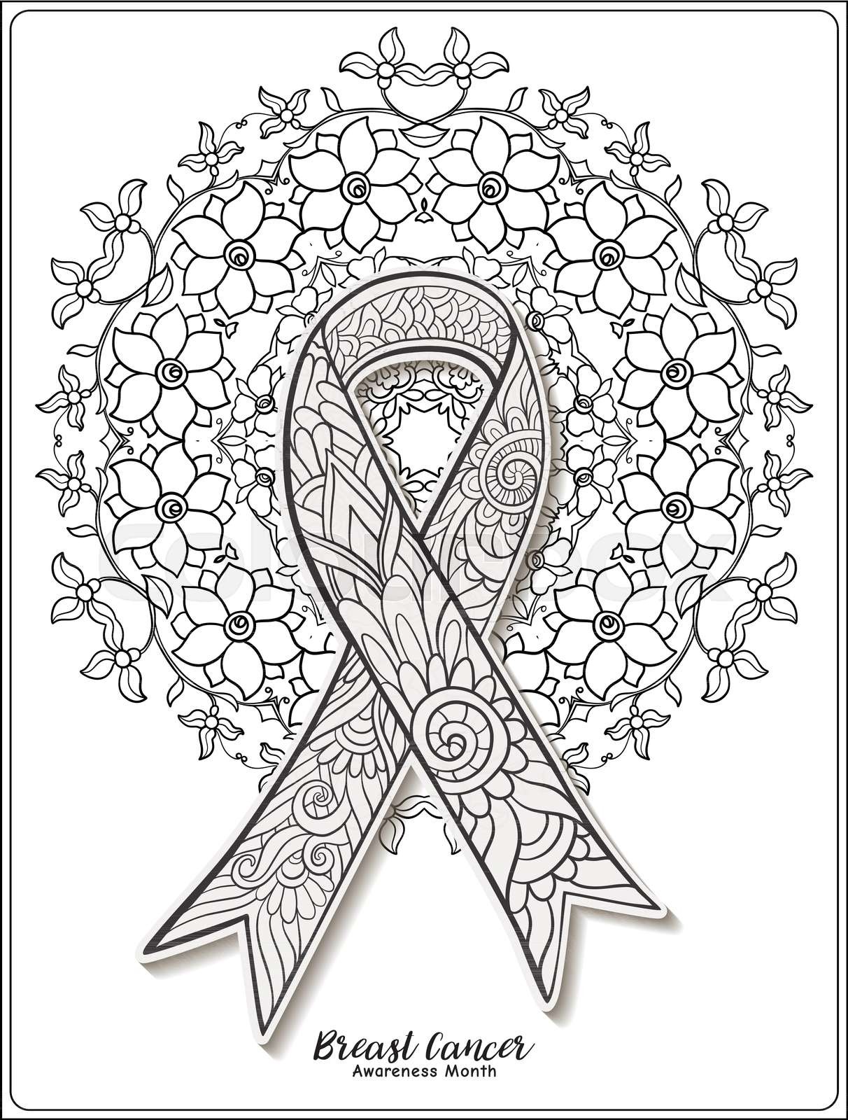 Breast cancer awareness month decorative pink ribbon on decorati stock vector