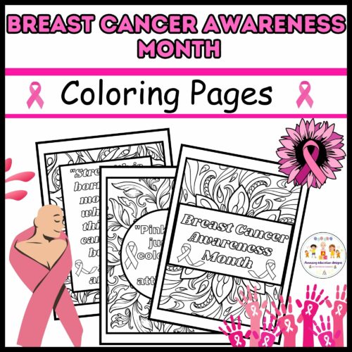 Breast cancer awareness month coloring pages worksheets made by teachers
