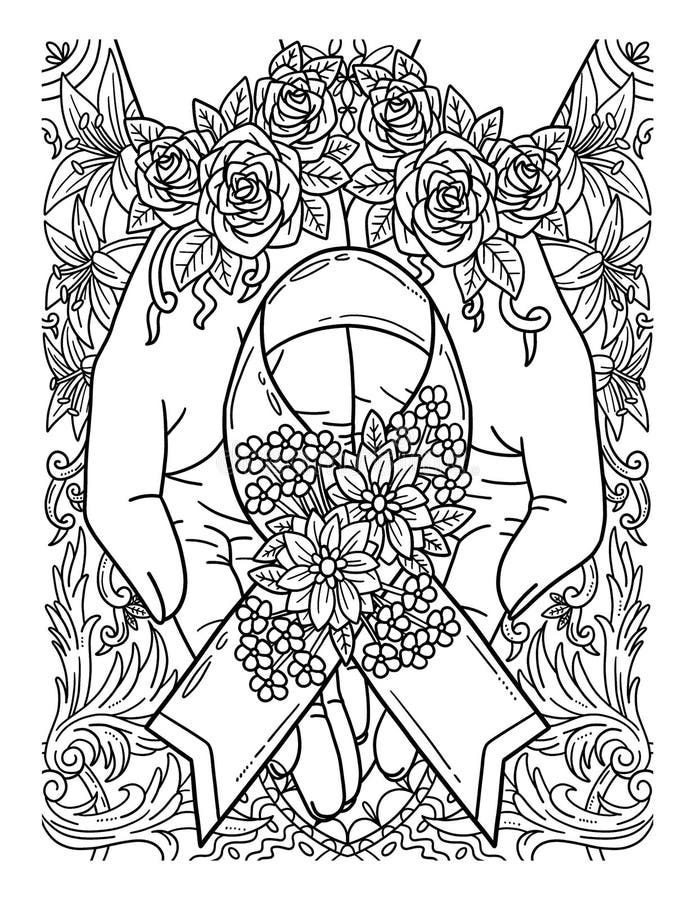 Cancer awareness coloring page stock illustrations â cancer awareness coloring page stock illustrations vectors clipart