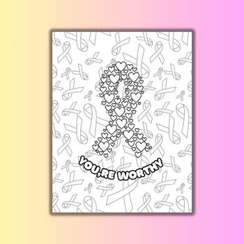 Breast cancer awareness month coloring pages activity printable coloring sheets