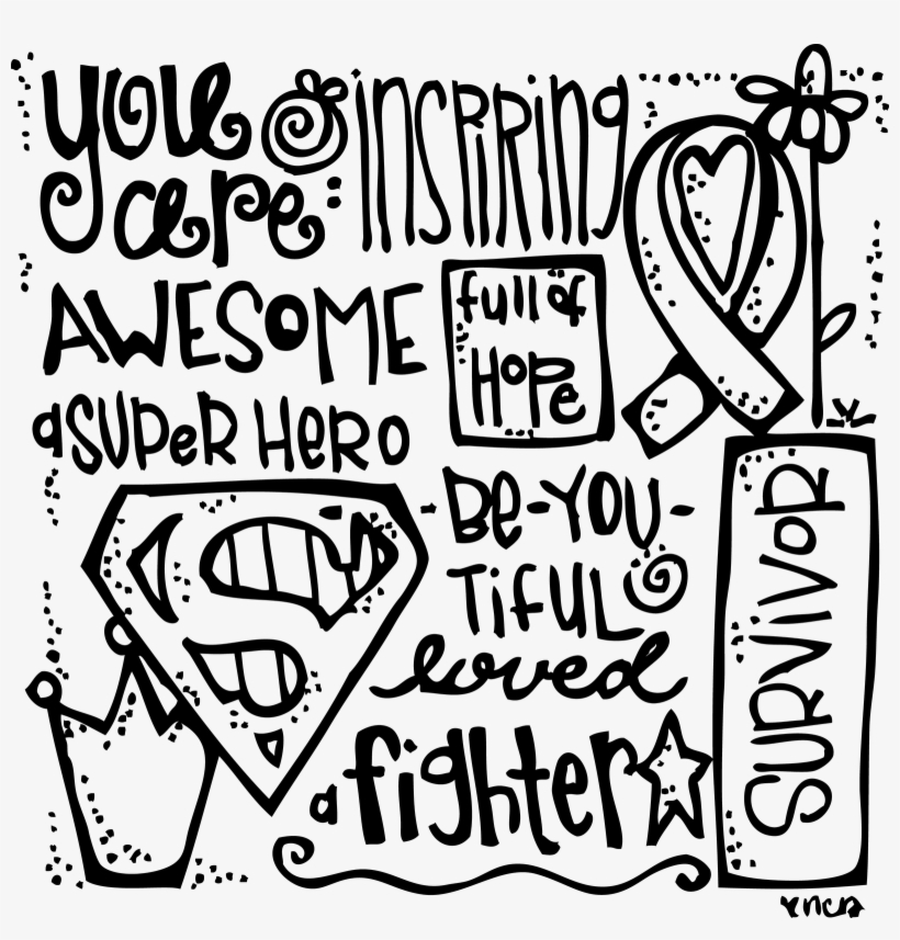 Breast cancer awareness month coloring pages with fight