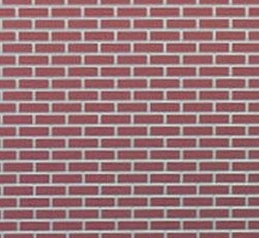 Dollhouse miniature brick sheet of red on grey brick toys games
