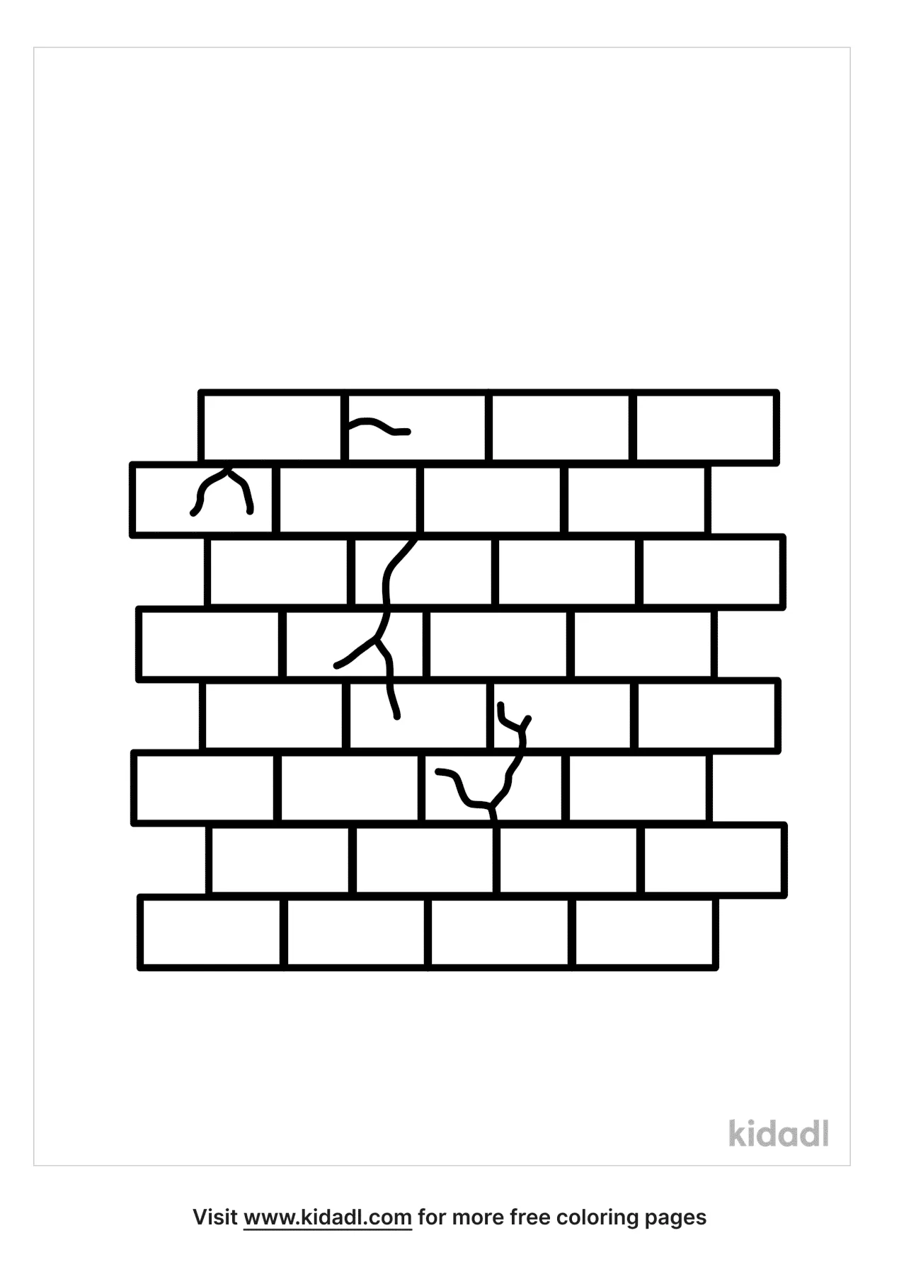 Free brick wall coloring page coloring page printables