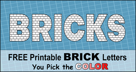 Brick letter font free printable alphabet number stencils â diy projects patterns monograms designs templates