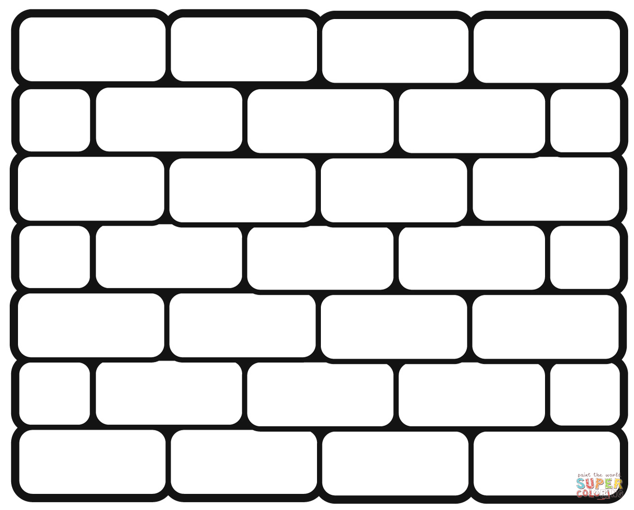 Brick wall coloring page free printable coloring pages