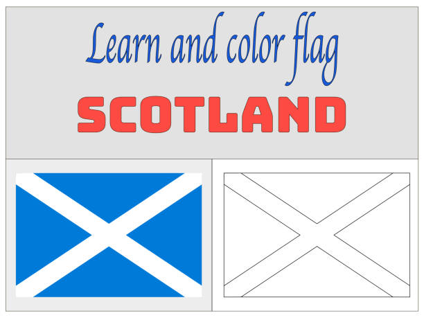 Scotland know as alba part of united kingdom of great britain flag with beautiful coloring book for education and learning original colors and proportion simply vector illustration eps from countries flag set