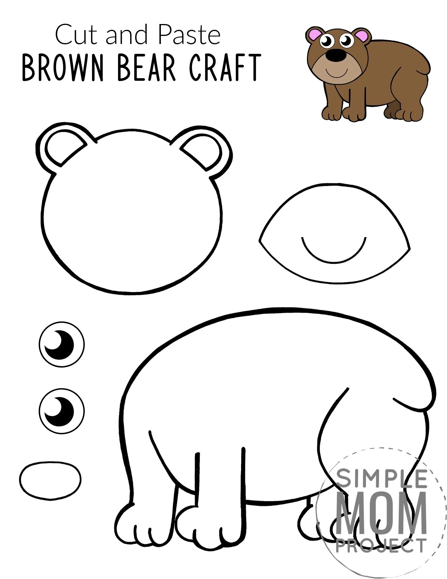 Free printable brown bear craft for kids â simple mom project
