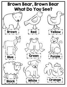 Brown bear brown bear coloring activity preschool books preschool activities preschool learning