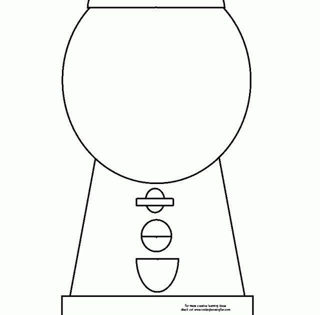 Printable gumball machine base template