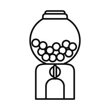 Gumball machine icon line style vector