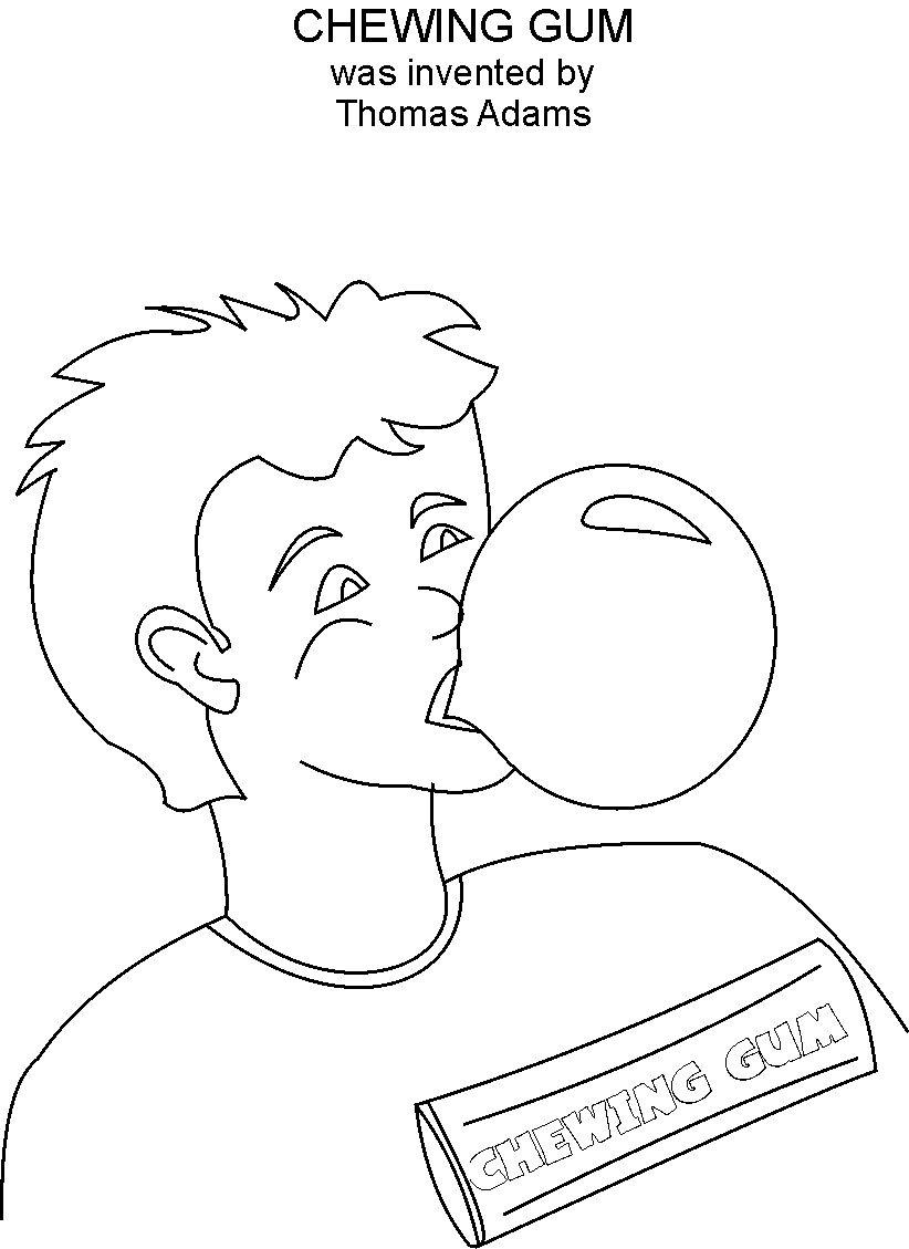 Chewing gum coloring printable