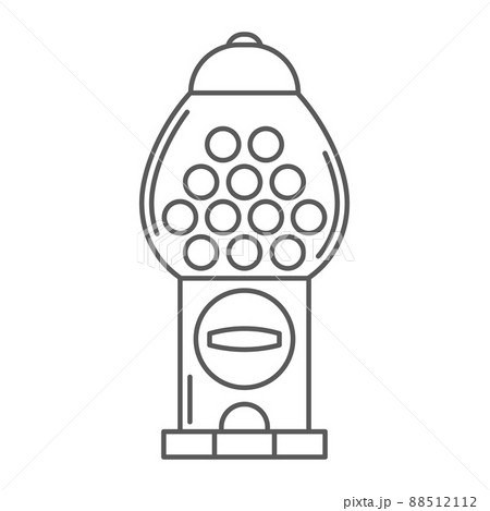 Gumball machine line icon retro vending