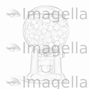 Gumball machine clipart in oil painting style vector art k eps png â