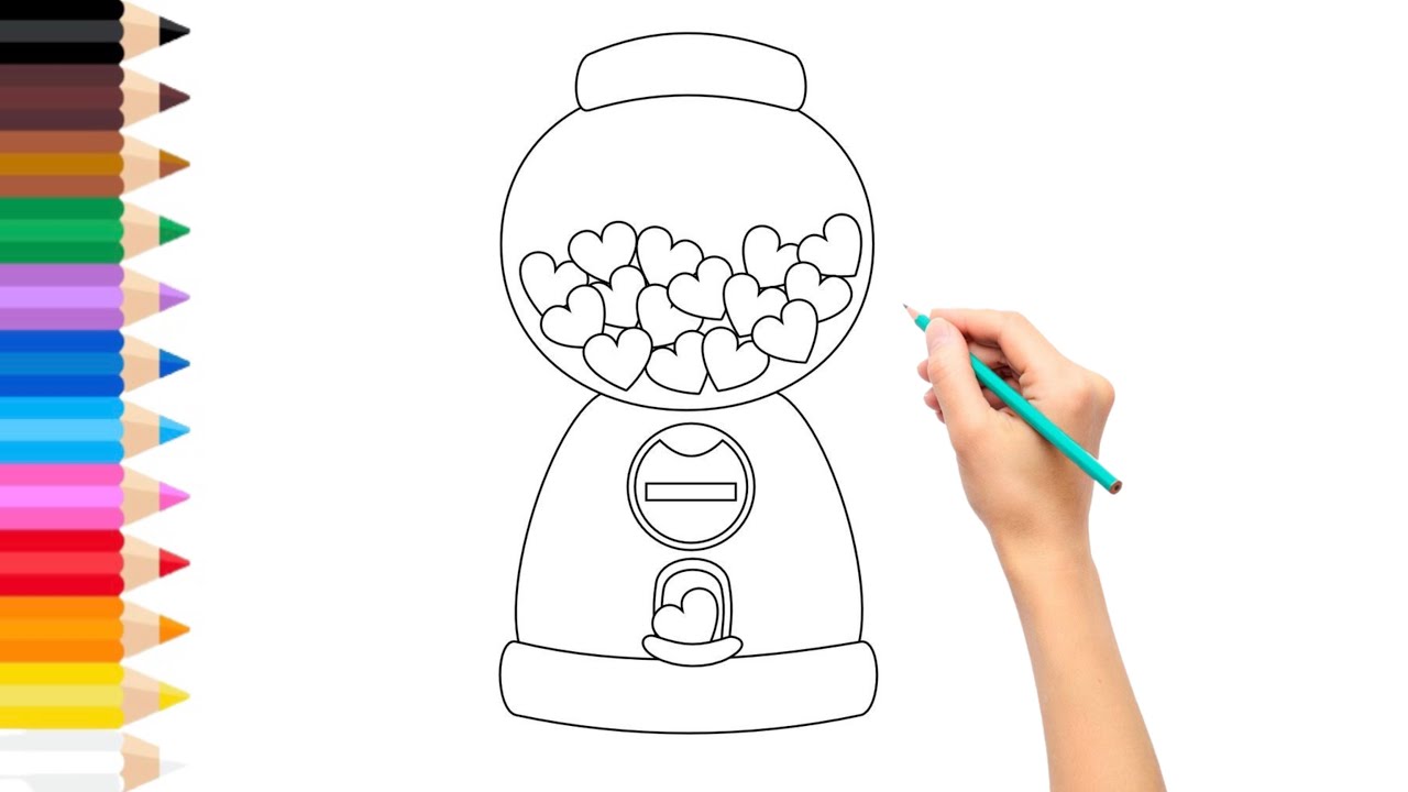 Drawing coloring candy achine how to draw coloring candy achine easy siple