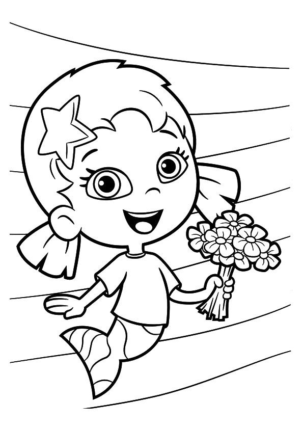 Free printable tubble guppies fowers coloring picture assignment sheets pictures for child
