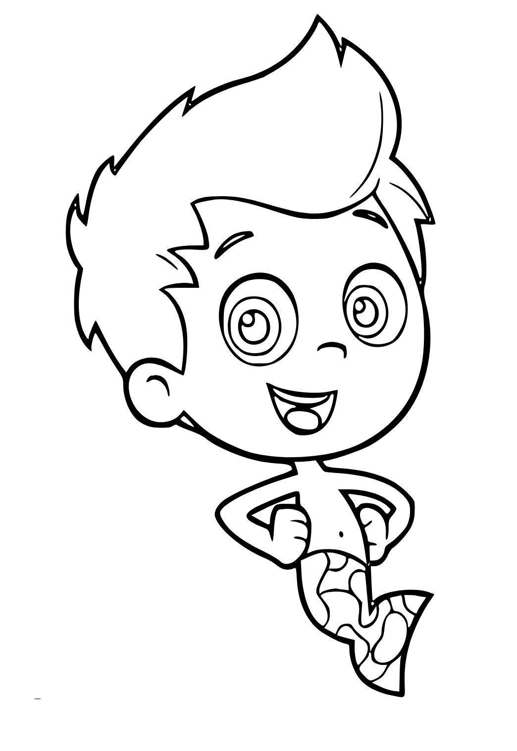 Free printable bubble guppies smile coloring page for adults and kids