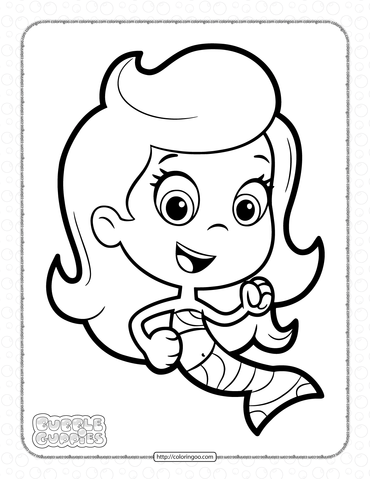 Bubble guppies molly coloring pages