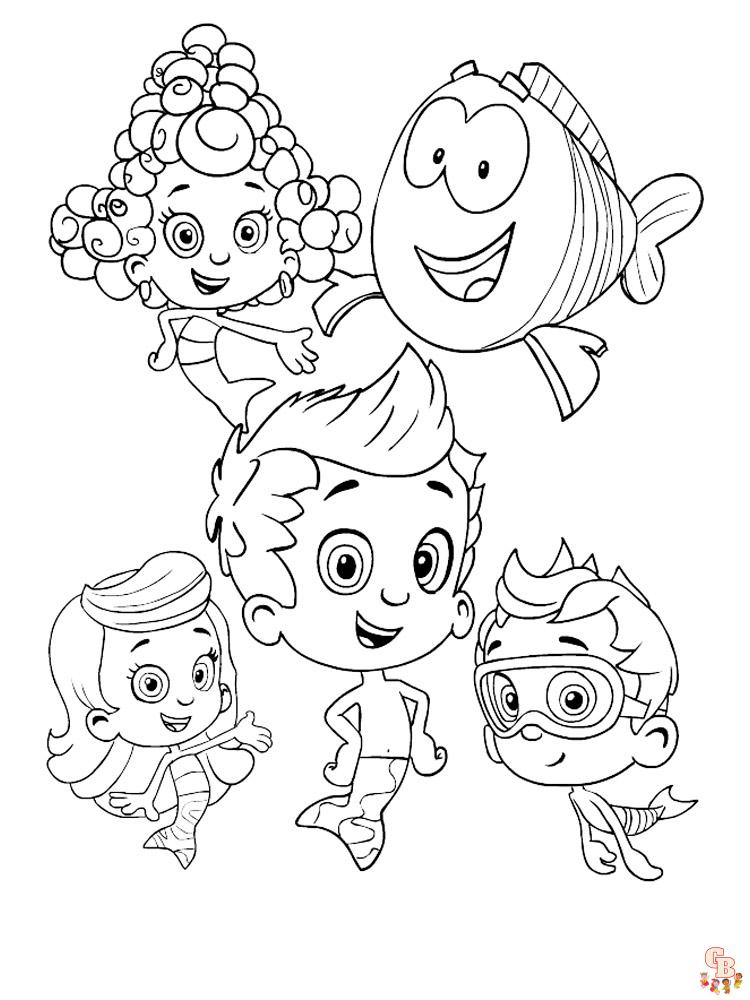 Free bubble guppies coloring pages