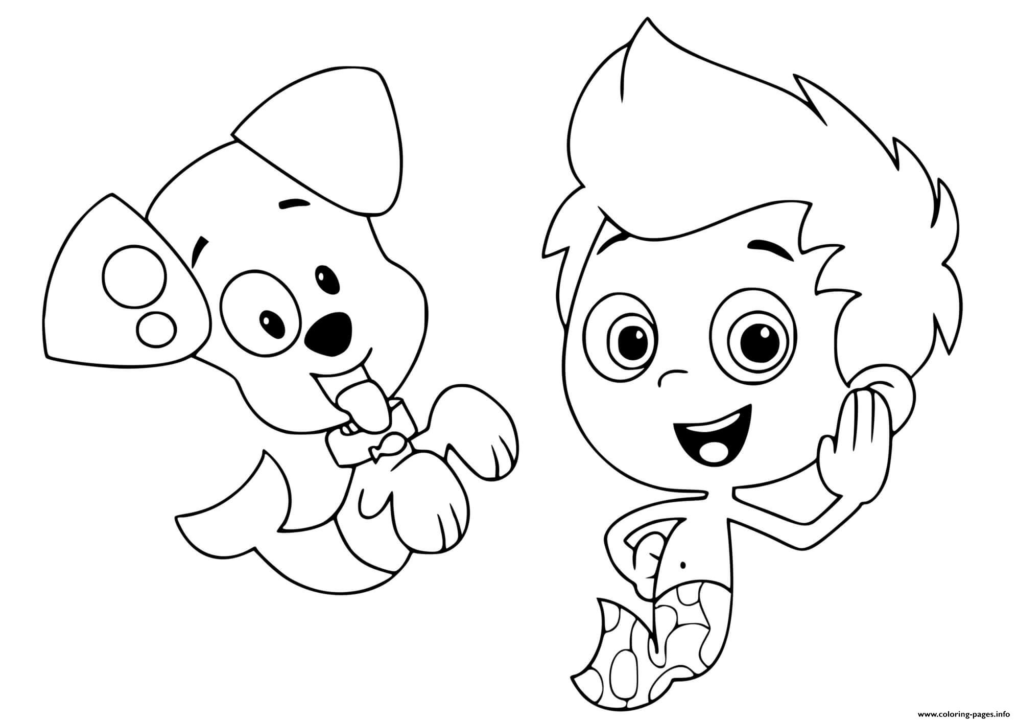 Bubble guppies nick jr coloring page printable