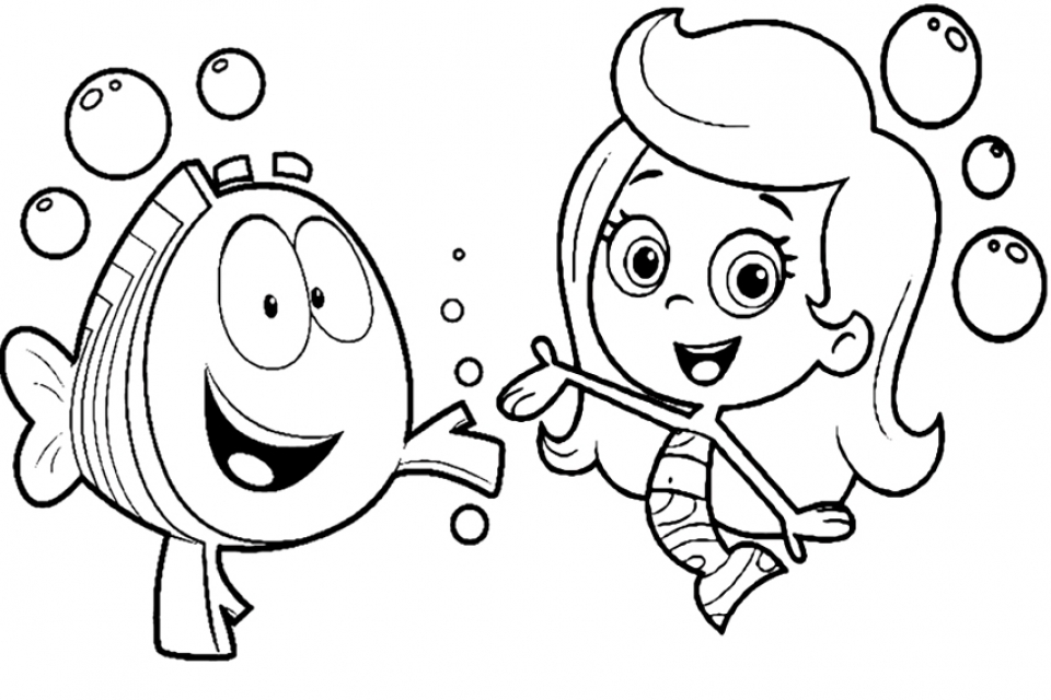 Get this printable bubble guppies coloring pages online