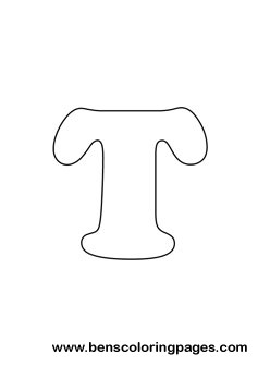 Free letter t coloring page