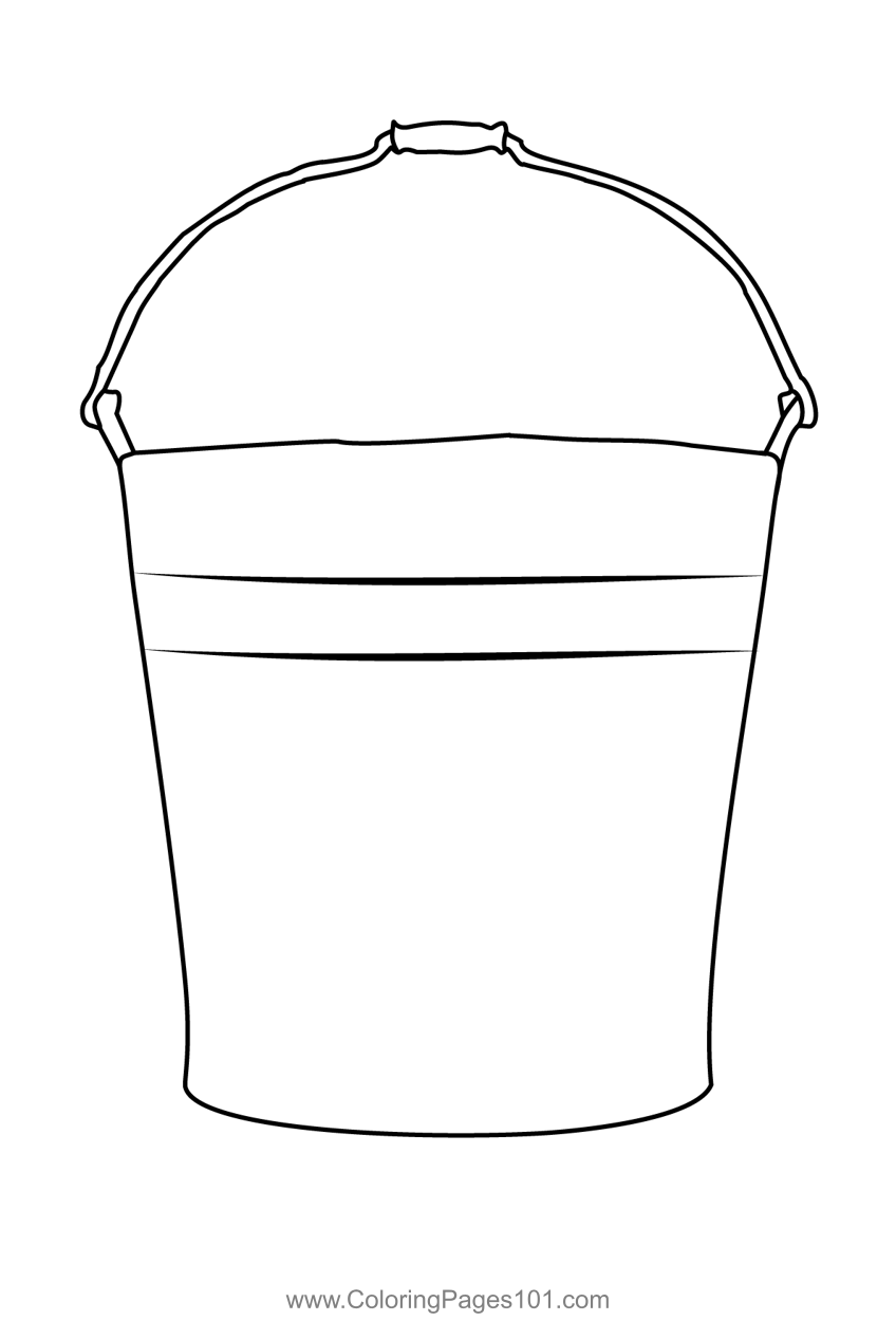 Bucket coloring page coloring pages everyday objects printable coloring pages