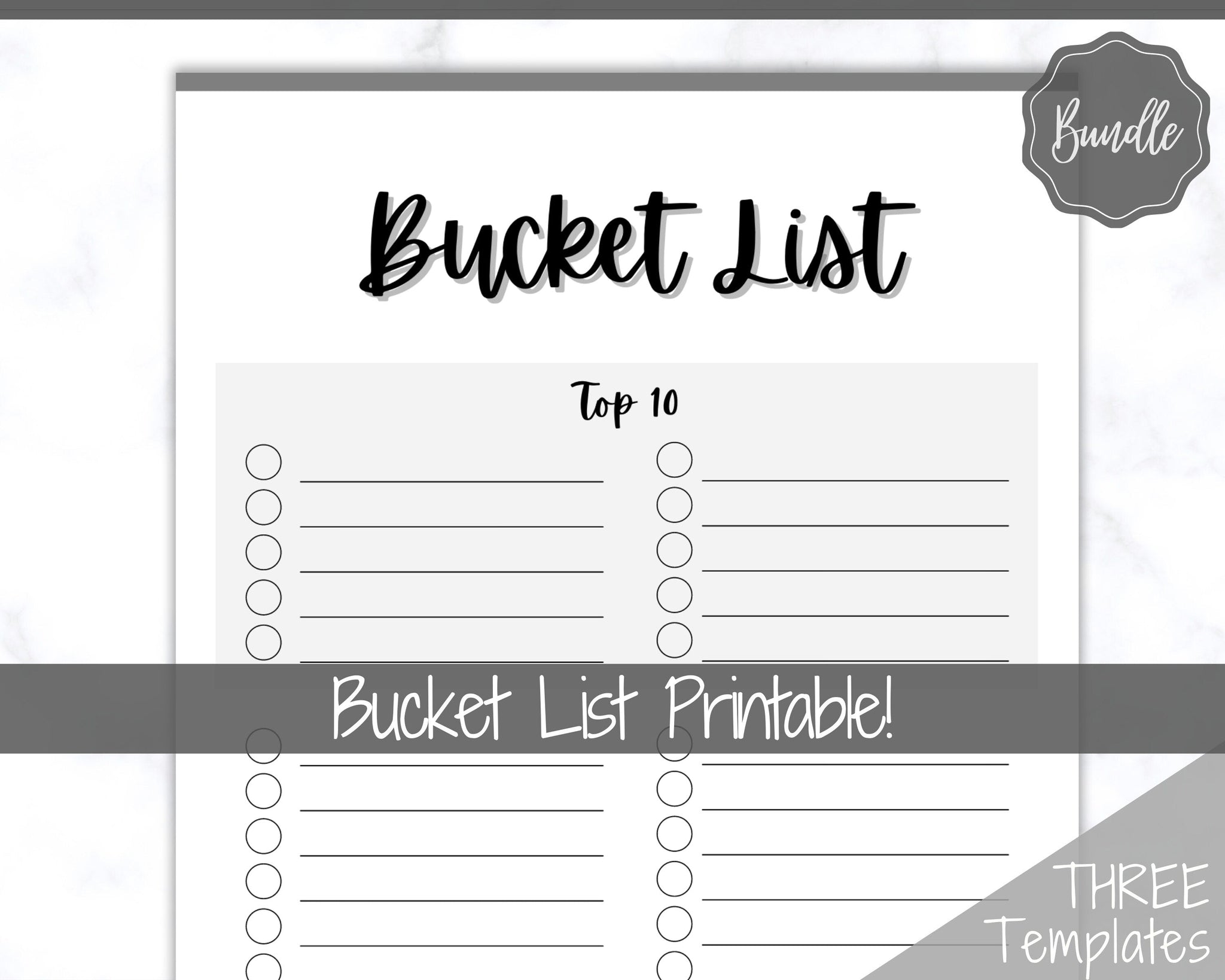 Bucket list printable templates wish list tracker