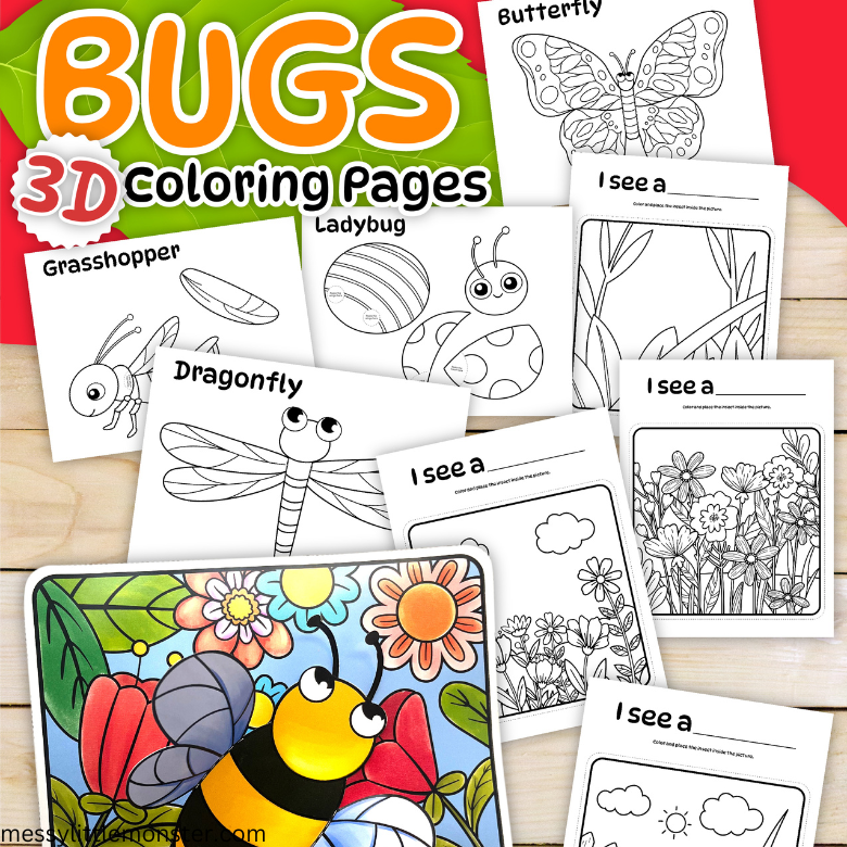 Insect colouring pages