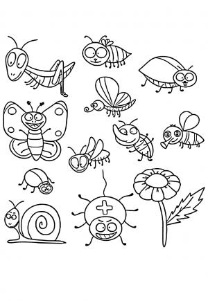 Free printable bug coloring pages for adults and kids