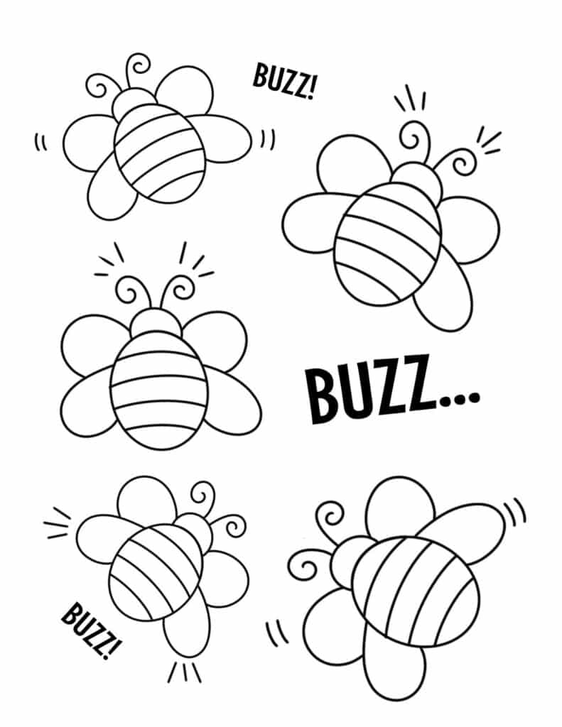 Free bee coloring pages for kids â the hollydog blog