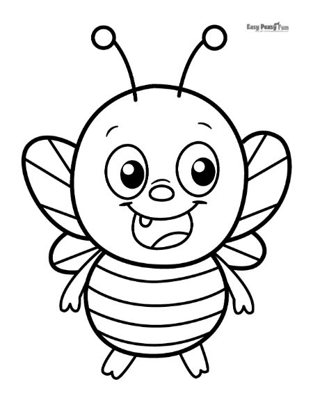 Printable bee coloring pages â cute sheets