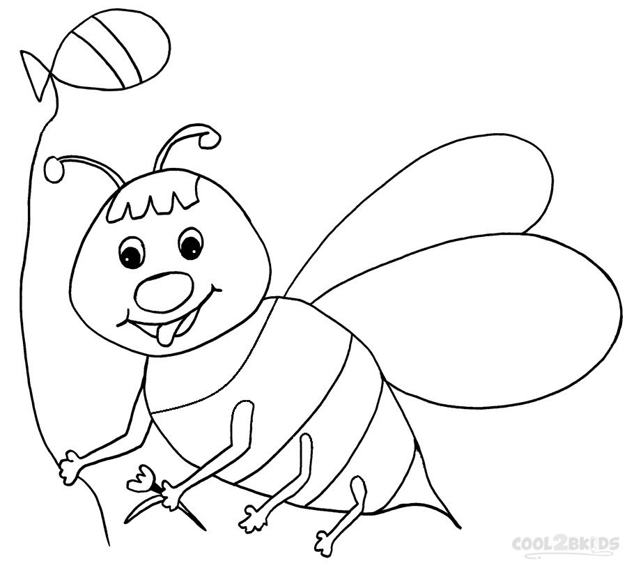 Printable bumble bee coloring pages for kids