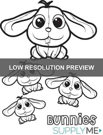 Printable bunny rabbits coloring page for kids â