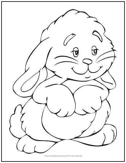Bunny rabbit coloring page print it free
