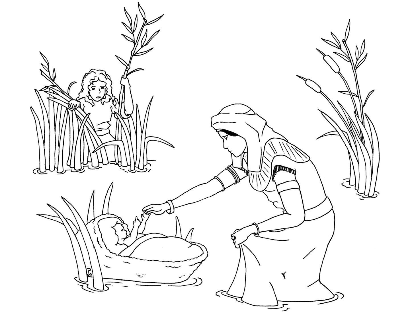 Free printable moses coloring pages for kids