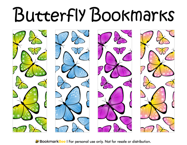 Printable butterfly bookmarks