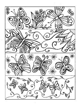 Butterfly bookmarks to color coloring bookmarks butterfly bookmarks bookmarks