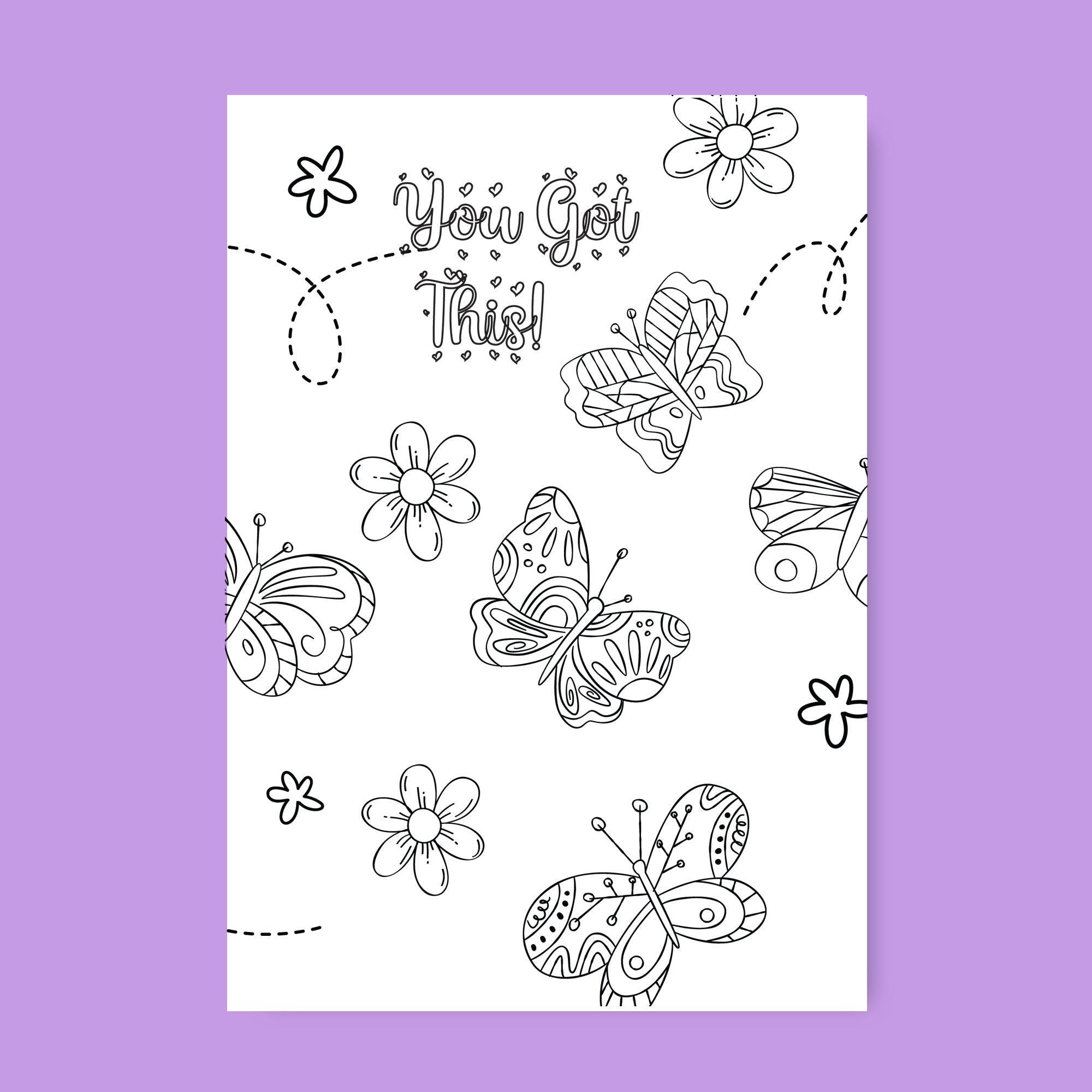 Get beautiful butterflies coloring card at sjprinter store